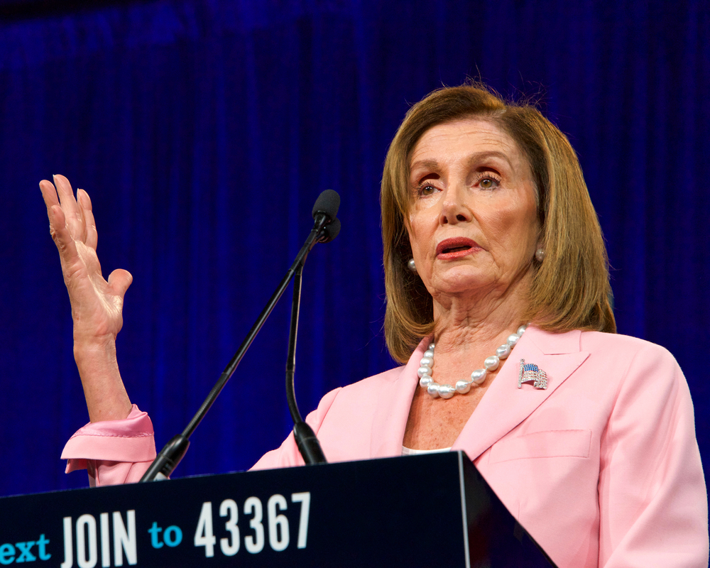 San Francisco, CA - August 23, 2019: Speaker of the House, Nancy Pelosi, speaking at the Democratic National Convention Summer Meeting in San Francisco, California